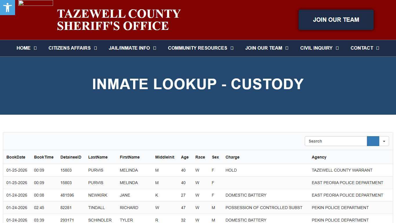 Inmate Lookup - C - Tazewell County Sheriff