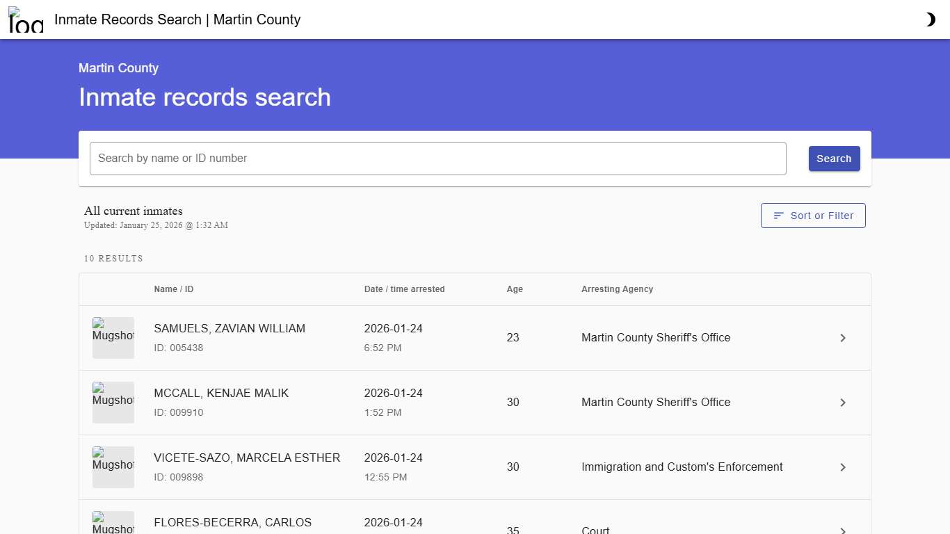 Corrections Records Search